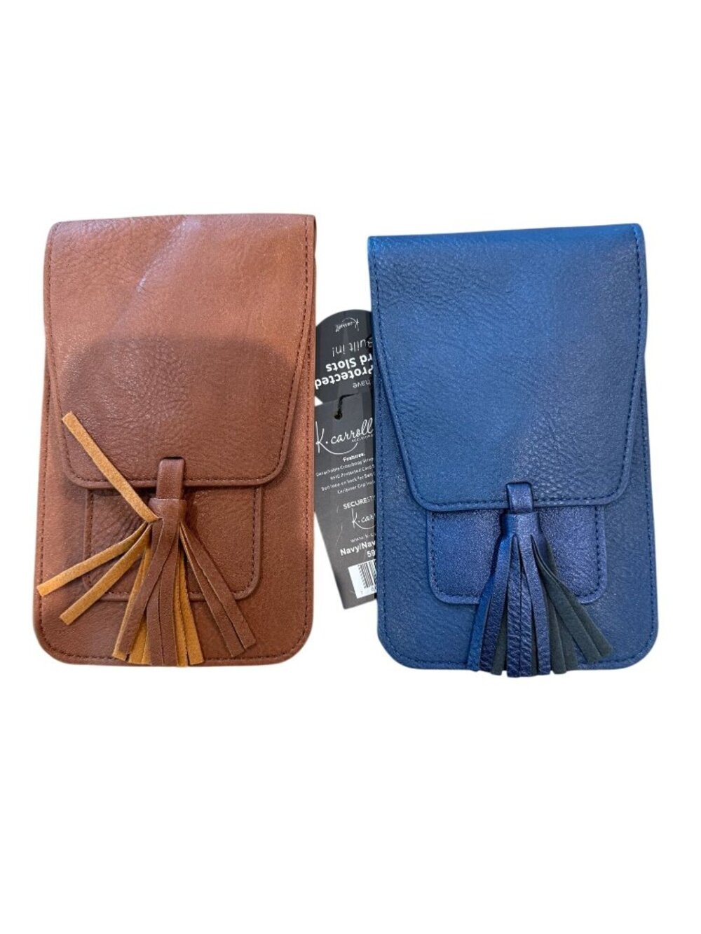 NWT K. Carroll SecureStyle Crossbody Phone Bag & Wallet (Bundle of 2: Camel & Na